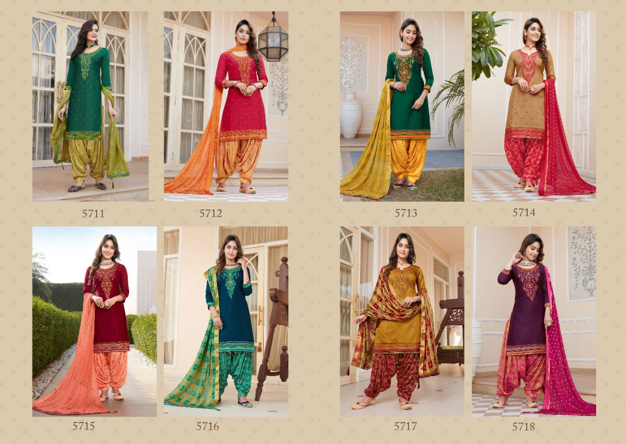 Kessi Shangar By Patiala House 19 Designer Jam Silk With Embroidery Work Top With Bottom And pallu Less Work Dupatta Dress Material Collection
